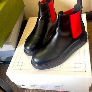 Alexander McQueen boots size 37 fairly new colors red & black